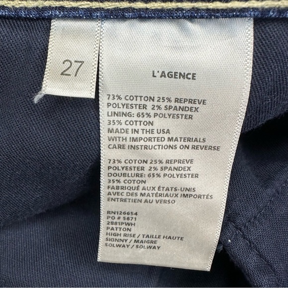 L’AGENCE Patton Skinny Cargo Jeans Solway Side Zip Mid Rise Moto Stretch - Picture 12 of 15